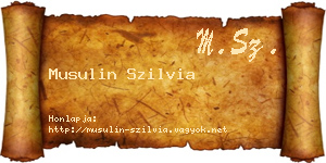 Musulin Szilvia névjegykártya